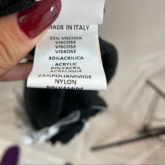 No-Na Cashmere Blend Bib‎ Front Half Sleeve Sweater Size Medium - Picture 14 of 15